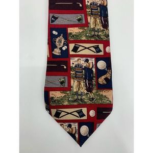 Gentlemen's Club Men's Golf Tie Red Silk